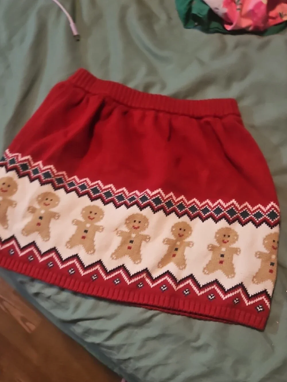 Gymboree Girls Red Knit Gingerbread Hooded Skirt Set - Size 6